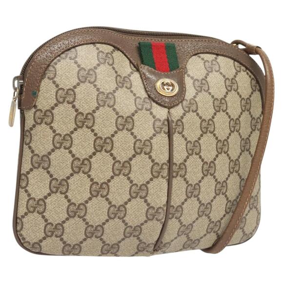 GUCCI GG Supreme Web Sherry Line Shoulder Bag Pvc Beige 904 02 047 - Picture 1 of 16